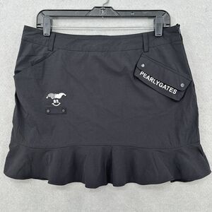 Golf Skort Pearly Gates Womens US 12 Pickleball Black Ripstop Skirt/Shorts EUC